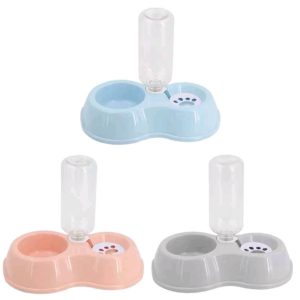 Dispensador automático de agua y plato de comida